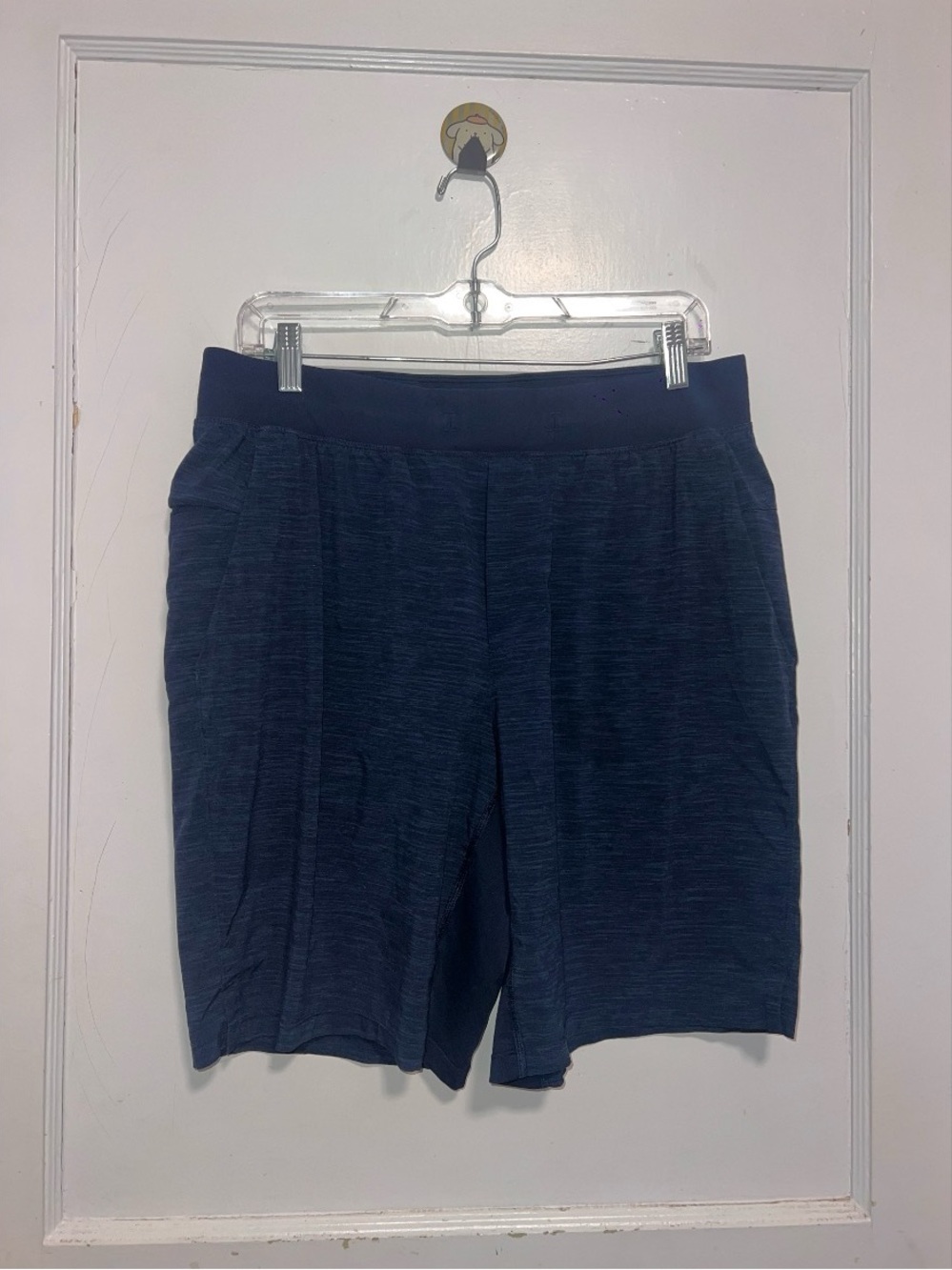 Lululemon T.H.E. Short Nulux Liner 9" Heather Allover Iron Blue True Navy Size M